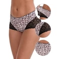 thumbnail image 3 of DARING DIVA Women's Ice Silk Mid-Waisted Full Coverage Boxer Briefs XL Light Pink, 3 of 6