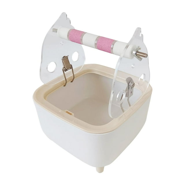 Ruiboury Premium Parrot Stand With Toilet Features Waste Bin And Perch Offering Engaging Training Opportunities Pink
