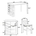 thumbnail image 2 of Churanty Modern 5 Count Adult Farmhouse Rubberwood Storage Dining Table with Chair Gray, 2 of 18