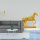 thumbnail image 2 of Escultura abstracta de caballo con hojas, adorno para el hogar, la oficina, la estantería, el bar, pieza única de decoración artística con grabado de, 2 of 8