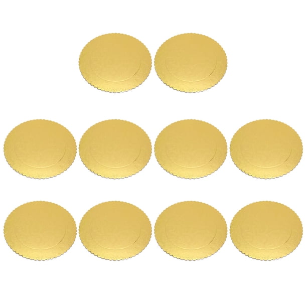 10 piezas de almohadillas de pastel con forma redonda dorada, tablero de pastel creativo, almohadillas de pastel delicadas