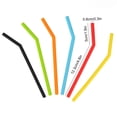 thumbnail image 2 of Silicone Reusable Straws 6-Pack, Soft Flexible Multipurpose Curved Tubes for Juices, Milk, and Cold Drinks, Eco-Friendly BPA-Free, 2 of 5