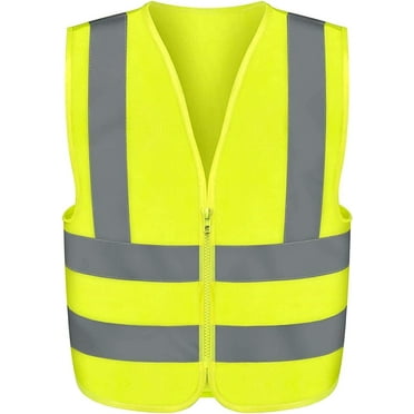 NEIKO Safety Vest, High Visibility Vest with Reflective Strips, Neon Yellow Vest, Zipper Front, Reflective Vest for Men and Women, Work Vest, Security Vest and Hi Vis (XX-Large for Adults, 53943A)