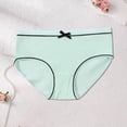 thumbnail image 6 of oelaio Girls Ribbed Cotton Panties Soft Breathable Underwear Mid Waist Bow Front Briefs Comfortable Underpant Mint Green 8-10 Years, 6 of 6