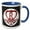 Blue/White, variant on 3drose, Monogram Initial R Red Heart Flourish, 15oz Two-tone Red Mug