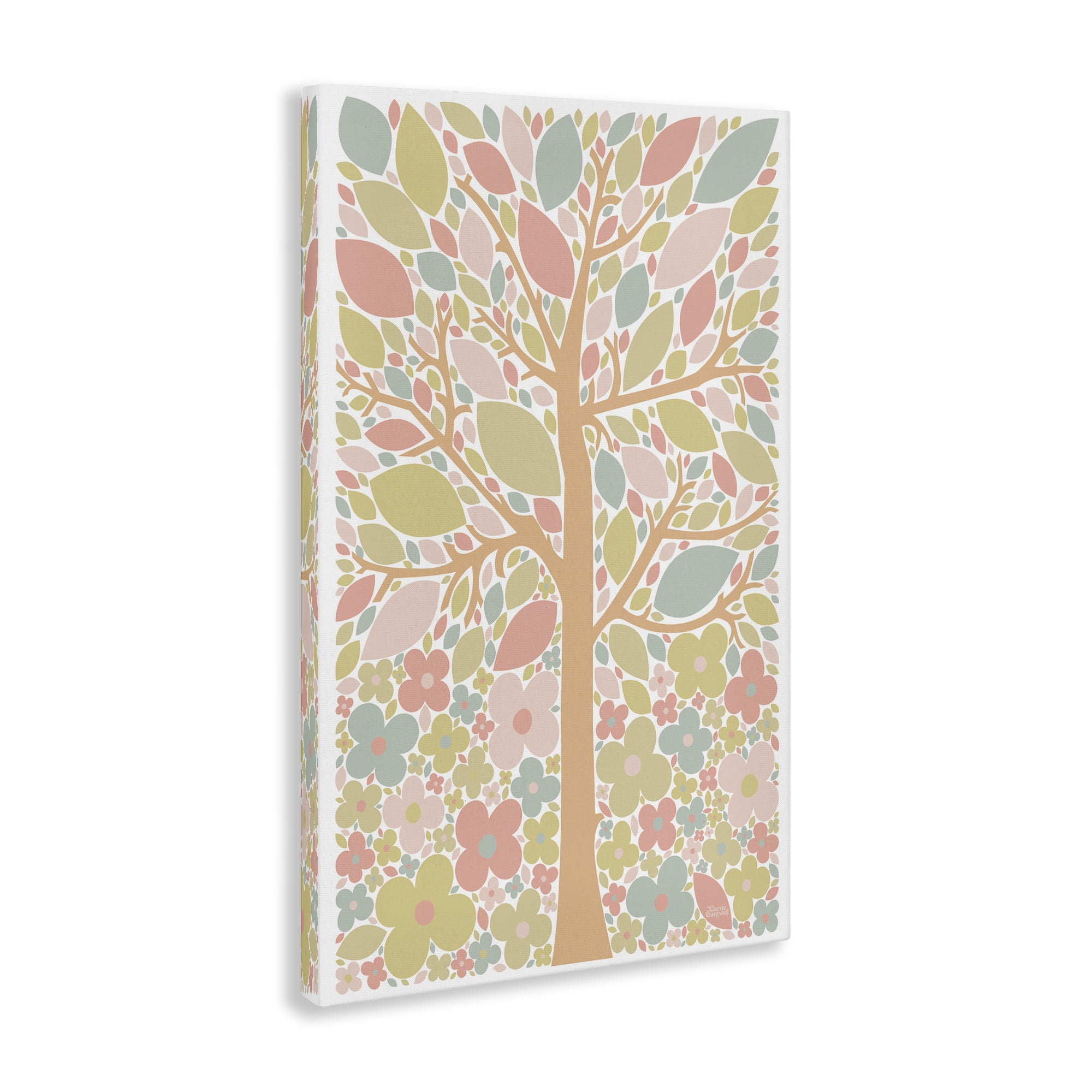 Stupell Industries Tree with Pastel Leaves Landscape Painting Gallery Wrapped Canvas Art Print Wall Art, 20 x 30