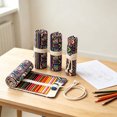 thumbnail image 2 of Leeye Large Pencil Organizer Portable Rolling Colorful with 24pockets Capacity and for Artist Needs, 2 of 3