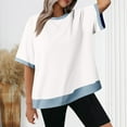 thumbnail image 2 of Wlynlyn Oversized Tops for Women Casual Short Sleeve Shirts Round Neck T Shirts Loose Fitting Tees M, 2 of 6