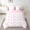 thumbnail image 2 of Feelyou Cute Princess Bow Bedding Comforter Set 7pcs for Child, Kawaii Ribbon Pink Queen Bedding Sets, Cartoon Love Heart Reversible Queen Sheet Sets, Microfiber Bedroom Decor, 2 of 7