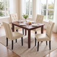 thumbnail image 2 of Vyrox Dining Chairs Set of 2, PU Leather Tufted High Back Parsons Chairs for Kitchen Dining Room，Beige, 2 of 7