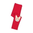 thumbnail image 2 of Akiihool Girl Pants Girls' Uniform Bootcut Elastic Waistband with Drawstring Closure Stretch Pants (Red,2-3 Years), 2 of 5