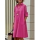 thumbnail image 2 of Vestido Zhyaj Boho Summer Maxi Rosa con cuello en V y manga larga para mujer, 2 of 6