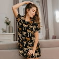 thumbnail image 3 of Naloa Ribbon bows with leopard Print Women Nightgowns,Womens Loungewear,Short Sleeve Sleepwear,Comfy Ladies Nightdress, 3 of 6