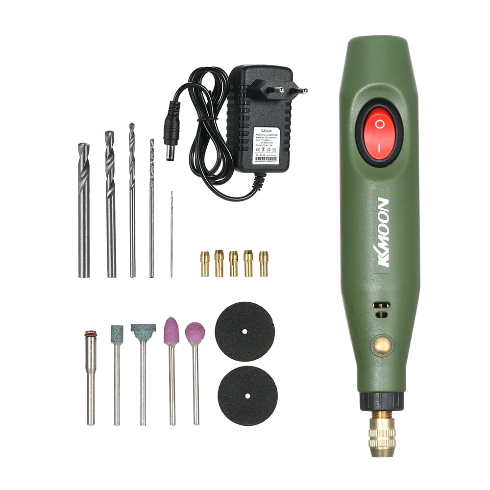 KKmoon DC12V Multi-functional Mini Electric Grinder Set Electric Drill Grinding Rotary Tool Kit for Milling Polishing Engraving