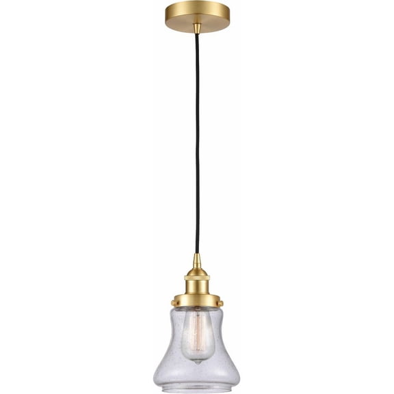 616-1PH-SG-G194 Innovations Lighting Bellmont - 1 Light Mini Pendant In Industrial Style-10 Inches Tall and 6.25 Inches Wide-Satin Gold Finish-Seedy