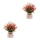 thumbnail image 2 of Bewildely Plantas en macetas falsas, maceta de escritorio Artificial, maceta de lavanda de imitación, bonsái de plástico, decoración de Rojo 2piezas, 2 of 6