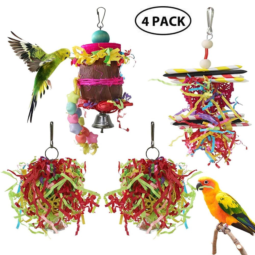 3Pcs Small Bird Shredder Toy Parrot Foraging Shredding Toy for Finches 