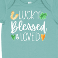 thumbnail image 4 of Inktastic Lucky Blessed and Loved Horseshoe Clover Hearts Boys or Girls Baby Bodysuit, 4 of 5
