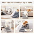 thumbnail image 6 of Dog Stairs for Bed 13.5''H, 3-Step Pet Stairs for Small Dogs Cats, Sturdy Pet Steps with Non-Slip Bottom, Functional Portable Dog Ramp for Couch/Chair/Sofa/Car, Storage Pocket, Grey-Light Grey, 6 of 13