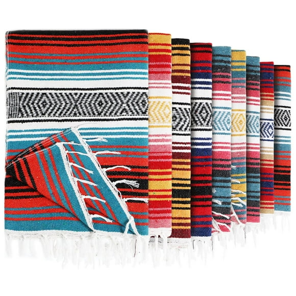 Manta mexicana a rayas falsa de Peryiter, 9 unidades, 115 x 178 cm