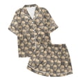 thumbnail image 3 of Tenues Décontractées Mode pour Femmes Ensemble Deux Pièces Manches Courtes Col en V Shorts, 3 of 3