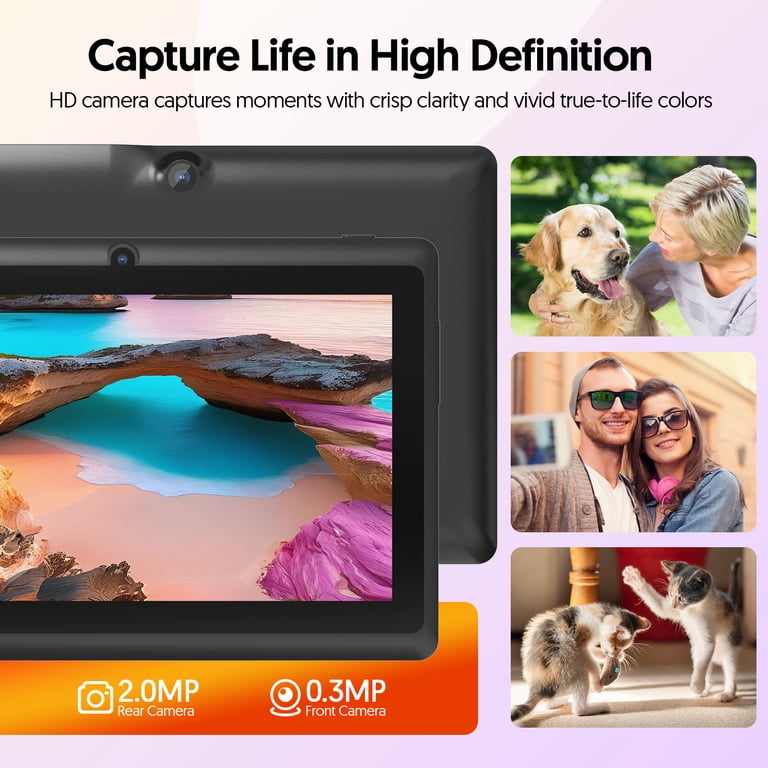 FITIFUN 7 inch Tablet Android 13 Tablets with Case, Stand, Storage