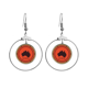 thumbnail image 1 of Australia mapa rojo y negro ilustración Los pendientes cuelgan del aro de la joyería del círculo de la gota Unbranded M, 1 of 3