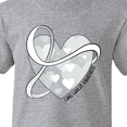 thumbnail image 4 of Inktastic Lung Cancer Awareness White Ribbon Around Heart Youth T-Shirt, 4 of 5