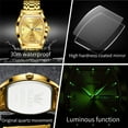 thumbnail image 6 of OLEVS Mens Watches Square Business Dress Diamond Analog Quartz Date Luxury Watches for Men Dress Casual Stainless Steel Waterproof Luminous Mens Wrist Watches Gifts Reloj para Hombre Gold/Black Dial, 6 of 12