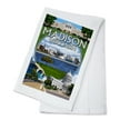 thumbnail image 1 of Madison, Wisconsin, Montage Scenes (100% Cotton Tea Towel, Decorative Hand Towel, Kitchen and Home), 1 of 3