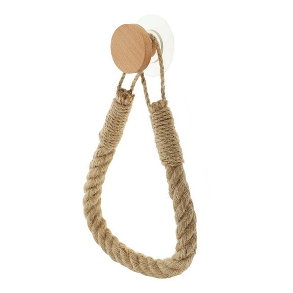 EXHUMKY cute paper towel holder Tissue Holder Chocolate Hemp Rope Design Wall Mountable Indoor Use 1Pc