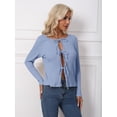 thumbnail image 5 of Women's Tie Front Knitted Cardigan Sweaters Long Sleeve Fall Winter Jacket Coats Slim Fit Knitwear Tops, 5 of 8