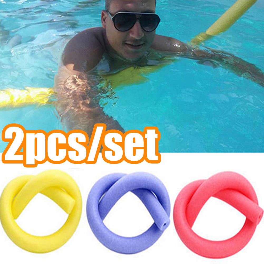 Set of 2 Colorful Swimming Pool Noodle Water Float Swim Aid Hollow Foam Noodles 