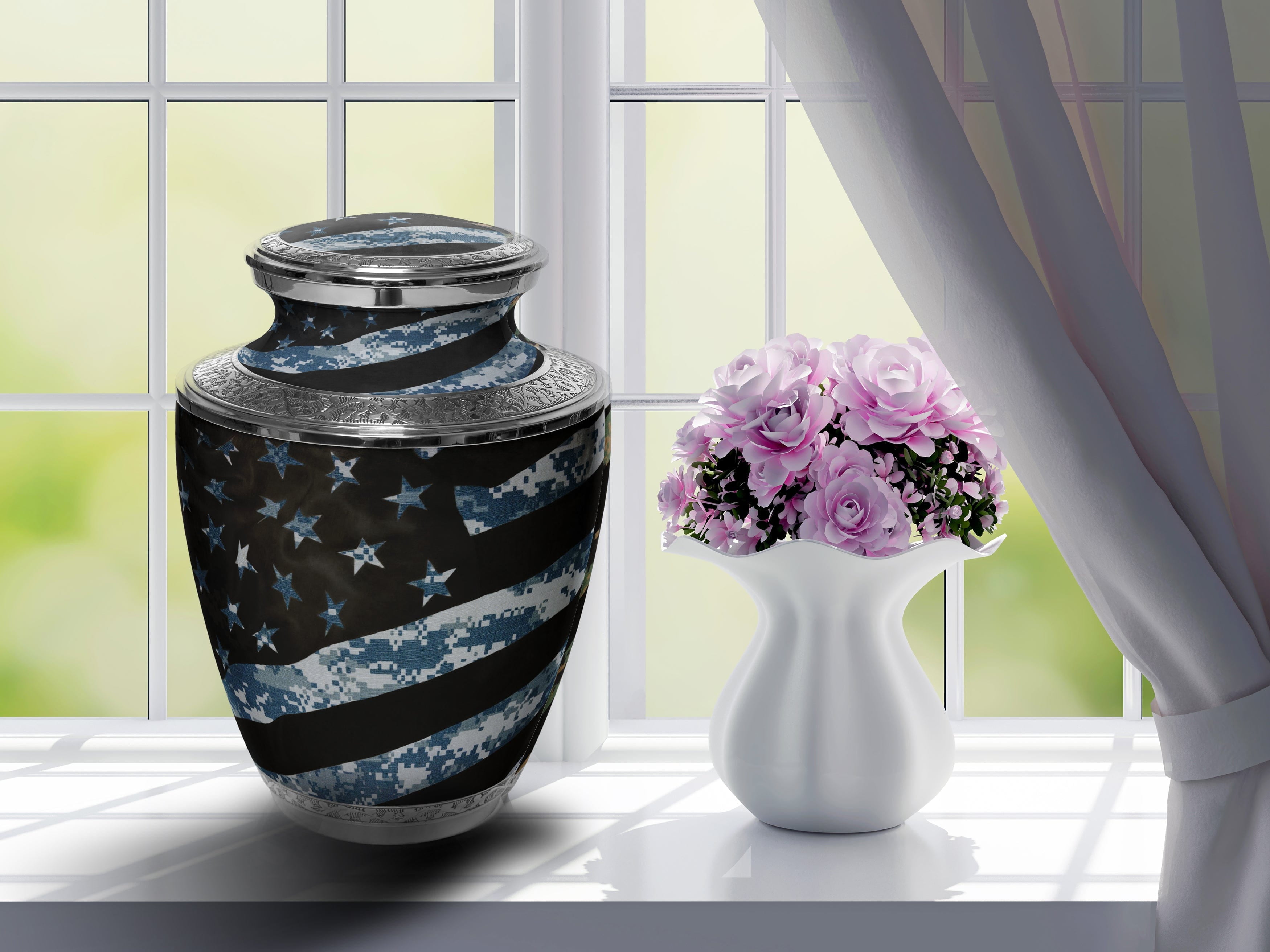 Blue Camouflage Flag Military Cremation Urns for Human Ashes Adult Urns for Cremation Ashes Urns for Adult Cremation Ashes Urns for Ashes Cremation Urns for Human Ashes Small Keepsake