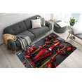 thumbnail image 4 of Printed Rug, Formula One Pit Stop Rugs, Boy Room Rug, Garage Rug, Printed Rug, Soft Rug, Housewarming Gift Rugs, 2.6'x4' - 80x120 cm, 4 of 9