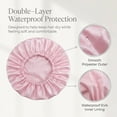 thumbnail image 6 of CNDRLEF Shower Caps for Women, 4 Pack Reusable Waterproof Shower Caps, Double Layer Bath Caps, Large Size with Polyester Outer & EVA Inner, 6 of 7