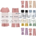 thumbnail image 3 of Sakmal Short Sleeve Women Pajama Sets Soft 3pc Pink Comfy Top and Pants Round Neck Lightweight Lounge Loose Fit Women Sleepwear, 3 of 6