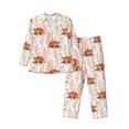 thumbnail image 1 of Fotbe Cute Sleepy Fox Pijama de Hombre con Estampado de Manga Larga, Conjunto de 2 Piezas, Ropa de Dormir Suave y Cómoda con Bolsillos-Small, 1 of 7