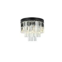 Urban Classic Sydney 9 light Matte Black Flush Mount Clear Royal Cut Crystal