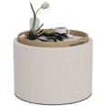 thumbnail image 1 of HOMCOM Round Coffee Table with Tray Top, Storage and Linen Upholstery, 1 of 10