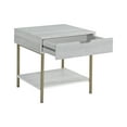 thumbnail image 3 of Whitman White Wood and Brass Square End Table, 3 of 7