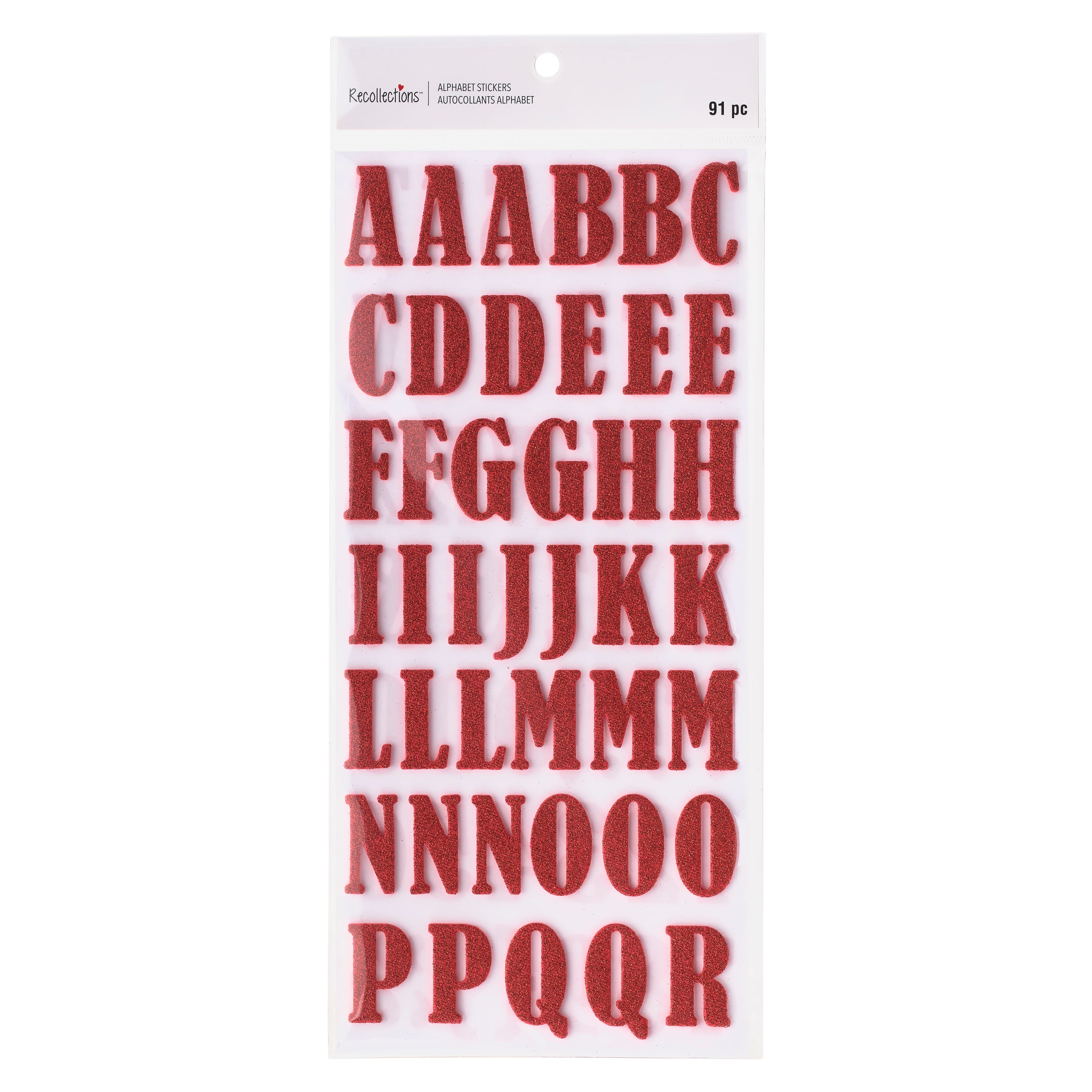 Recollections Glitter Alphabet Stickers - Neutral Ombre - Each