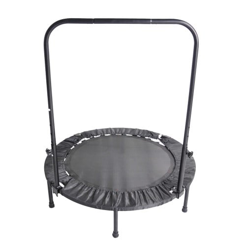 40 Inch Foldable Mini Fitness Rebounder with Safety Pad and 4 Level Adjustable Foam Handle, Exercise Trampoline for Adults Indoor/Garden Workout Max Load 330lbs,Black - Walmart.com