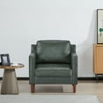 thumbnail image 2 of A&D Home Sedona Leaf Green Faux Leather Modern Accent Chair, Upholstered Contemporary Lounge Armchair, 2 of 8