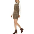 thumbnail image 4 of Allegra K Robe de Noël pour Femme Peter Pan des Années 60 à Blocs de Couleur Mini à Manches Longues TP Brun Foncé, 4 of 6