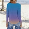 thumbnail image 4 of Hrsba Womens Fall Winter Casual Top,Women Casual Tops Ladies Tops Round Neck Long Sleeve Gradient Print T Shirt Tops, 4 of 5
