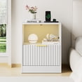 thumbnail image 3 of YouTrend Nightstand Set of 2 for Bedroom, Modern Bedside Table End Table with Storage Drawer & Open Shelf, Wooden Storage Cabinet for Living Room, White, 3 of 10