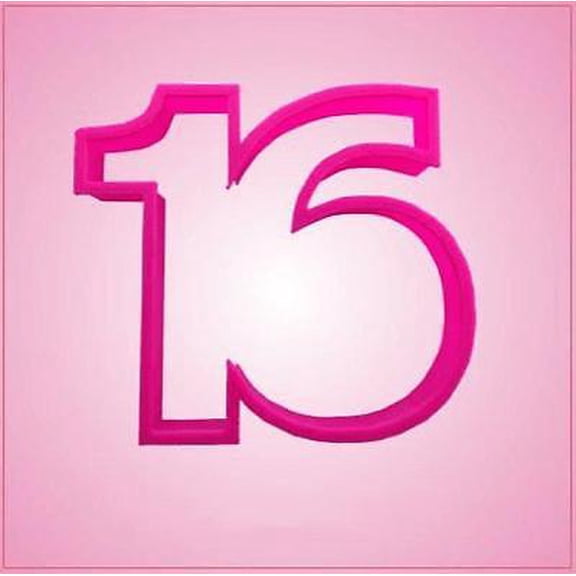 Pink Number 16 Cookie Cutter