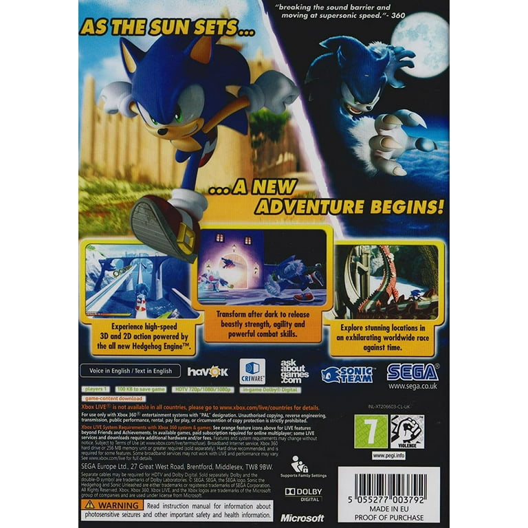 Sonic Unleashed - Classics Edition (Xbox 360) 