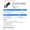 thumbnail image 2 of Oil Pressure Sender - Compatible with 1999 - 2006, 2010 - 2018 Volkswagen Golf 2000 2001 2002 2003 2004 2005 2011 2012 2013 2014 2015 2016 2017, 2 of 2